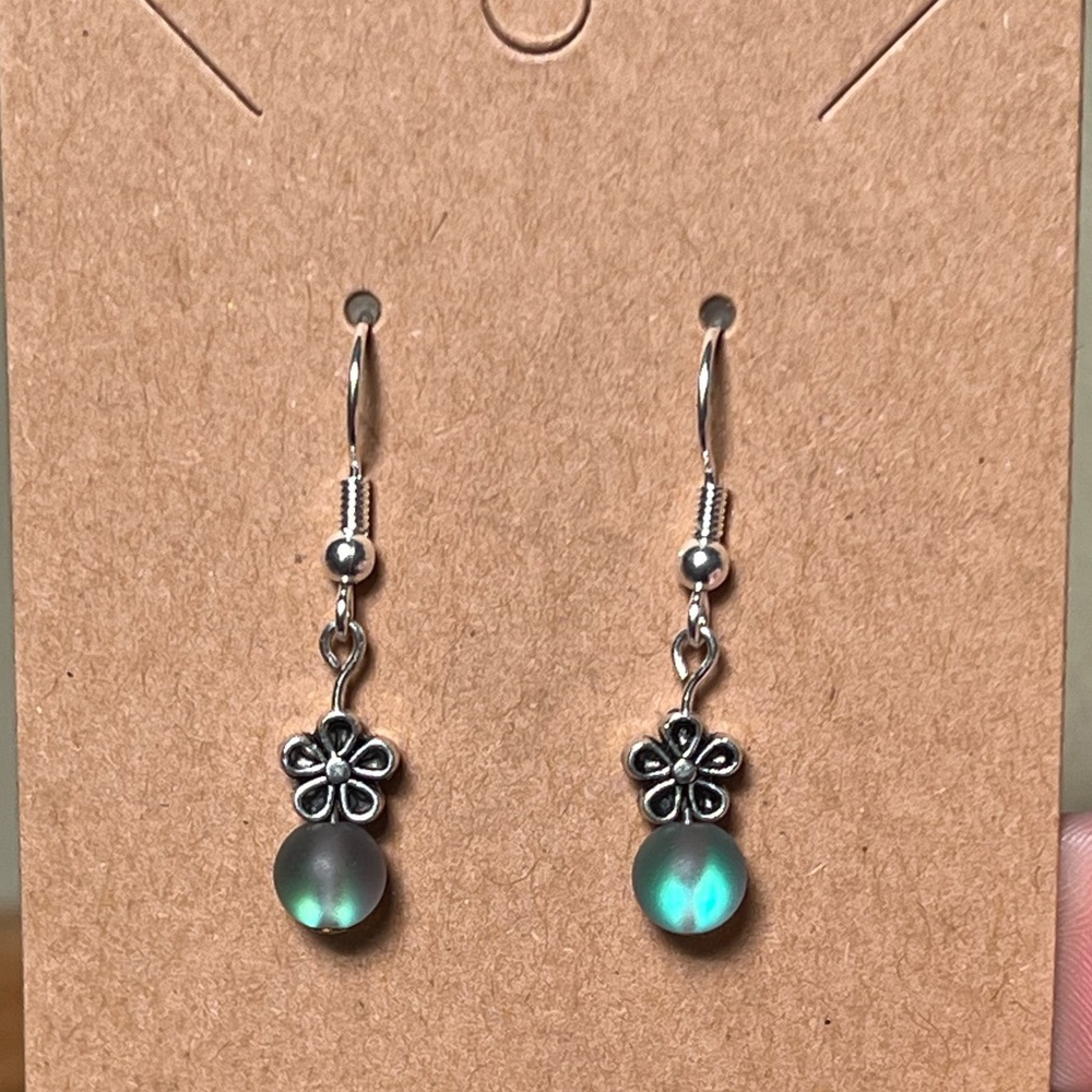Daisy and moonstone earrings